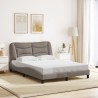 Cadre de lit avec LED sans matelas taupe 140x190 cm tissu 