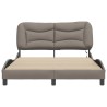 Cadre de lit avec LED sans matelas taupe 140x190 cm tissu 