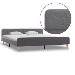 Cadre de lit Gris clair Tissu 180 x 200 cm 
