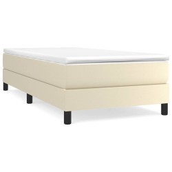 Cadre de lit sans matelas crème 90x190 cm similicuir 