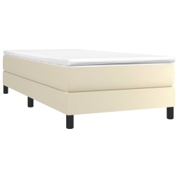 Cadre de lit sans matelas crème 90x190 cm similicuir 