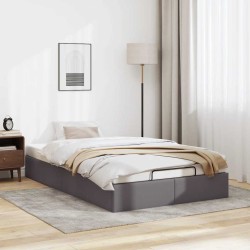 Cadre de lit ottoman sans matelas gris 120x190 cm similicuir 