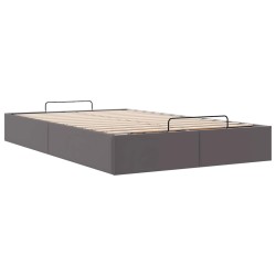 Cadre de lit ottoman sans matelas gris 120x190 cm similicuir 