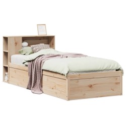 Cadre de lit sans matelas 75x190 cm bois de pin massif 