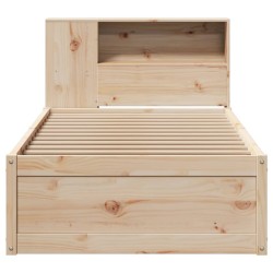 Cadre de lit sans matelas 75x190 cm bois de pin massif 