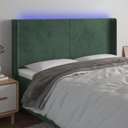 Tête de lit à LED Vert foncé 203x16x118/128 cm Velours 