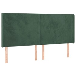 Tête de lit à LED Vert foncé 203x16x118/128 cm Velours 