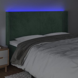 Tête de lit à LED Vert foncé 203x16x118/128 cm Velours 