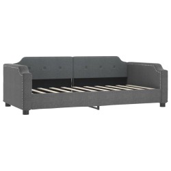 Lit de jour avec gigogne sans matelas gris foncé 90x190 cm 