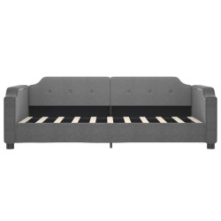Lit de jour avec gigogne sans matelas gris foncé 90x190 cm 