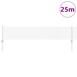 Clôture en Fil Soudé avec 11 Pieux U Argent 0.4x25 m Acier 