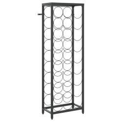 Casier à bouteilles de 27 bouteilles noir 34x18x100cm fer forgé 