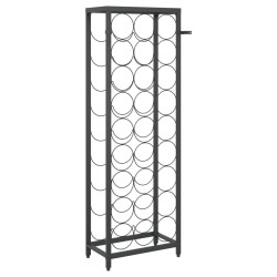 Casier à bouteilles de 27 bouteilles noir 34x18x100cm fer forgé 