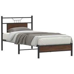 Cadre de lit sans matelas chêne marron 90x200cm bois ingénierie 