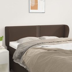 Tête de lit avec oreilles Marron 147x23x78/88 cm Similicuir 