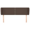 Tête de lit avec oreilles Marron 147x23x78/88 cm Similicuir 
