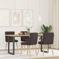 Chaises à manger lot de 4 marron foncé tissu 