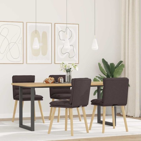 Chaises à manger lot de 4 marron foncé tissu 