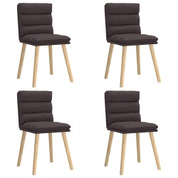 Chaises à manger lot de 4 marron foncé tissu 