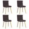 Chaises à manger lot de 4 marron foncé tissu 