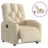 Fauteuil inclinable électrique Crème Tissu 