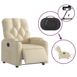 Fauteuil inclinable électrique Crème Tissu 