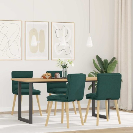 Chaises à manger lot de 4 vert foncé tissu 