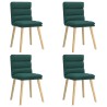 Chaises à manger lot de 4 vert foncé tissu 