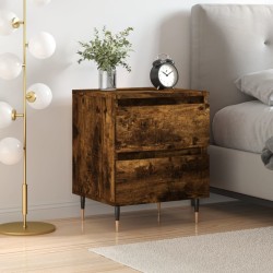 Table de chevet chêne fumé 40x35x50 cm bois d’ingénierie 