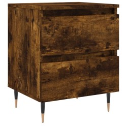 Table de chevet chêne fumé 40x35x50 cm bois d’ingénierie 