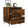 Table de chevet chêne fumé 40x35x50 cm bois d’ingénierie 