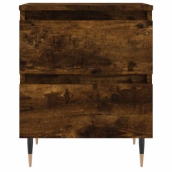 Table de chevet chêne fumé 40x35x50 cm bois d’ingénierie 