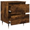 Table de chevet chêne fumé 40x35x50 cm bois d’ingénierie 