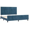 Cadre de lit sans matelas bleu foncé 160x200 cm velours 