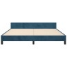 Cadre de lit sans matelas bleu foncé 160x200 cm velours 