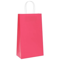 Sacs en papier 250 pcs avec poignées rose 21x11x36 cm 