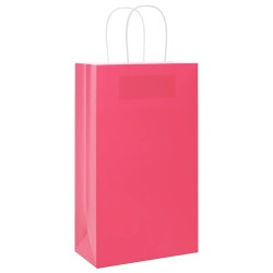 Sacs en papier 250 pcs avec poignées rose 21x11x36 cm 