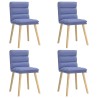 Chaises à manger lot de 4 bleu jean tissu 