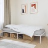 Cadre de lit en métal sans matelas blanc 107x203 cm 