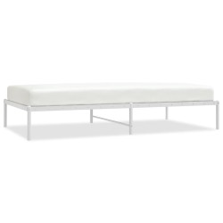 Cadre de lit en métal sans matelas blanc 107x203 cm 