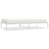 Cadre de lit en métal sans matelas blanc 107x203 cm 