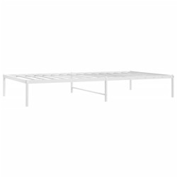 Cadre de lit en métal sans matelas blanc 107x203 cm 