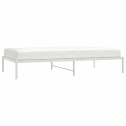 Cadre de lit en métal sans matelas blanc 107x203 cm 