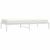 Cadre de lit en métal sans matelas blanc 107x203 cm 
