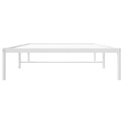 Cadre de lit en métal sans matelas blanc 107x203 cm 