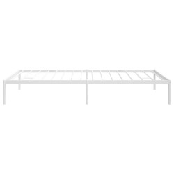 Cadre de lit en métal sans matelas blanc 107x203 cm 