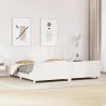 Cadre de lit sans matelas blanc 200x200 cm bois massif de pin 