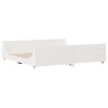 Cadre de lit sans matelas blanc 200x200 cm bois massif de pin 