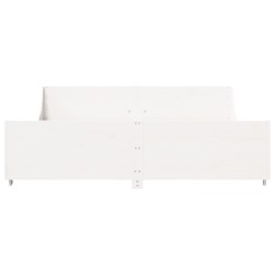 Cadre de lit sans matelas blanc 200x200 cm bois massif de pin 