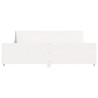 Cadre de lit sans matelas blanc 200x200 cm bois massif de pin 